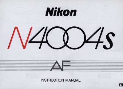 Nikon N4004S Camera Instruction Manual - cover page