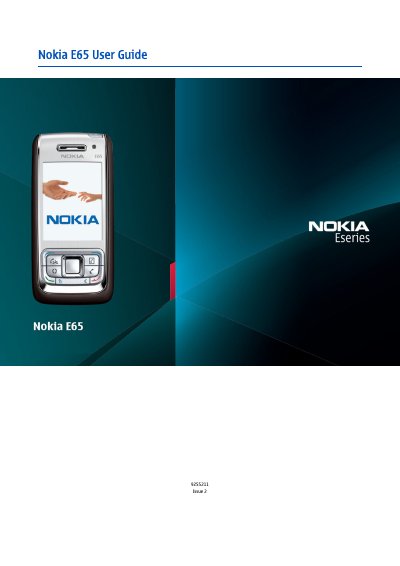 Nokia E65 User Guide - cover page