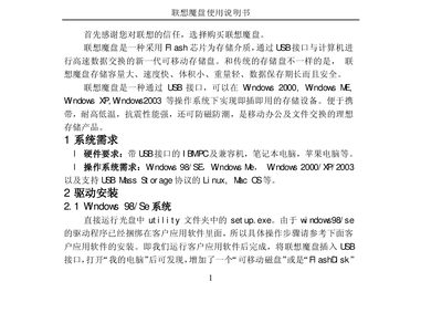 Lenovo T100B USB Flash Drive User Manual