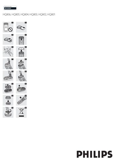 Philips HQ806/HQ805/HQ804/HQ803/HQ802/HQ801 Electric Shaver 800 Series User Manual - cover page