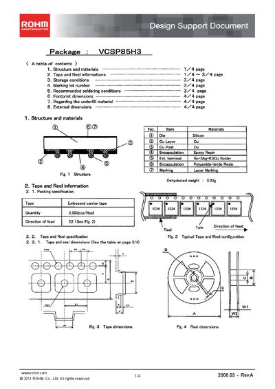 ROHM VCSP85H3 Design Support Document - cover page
