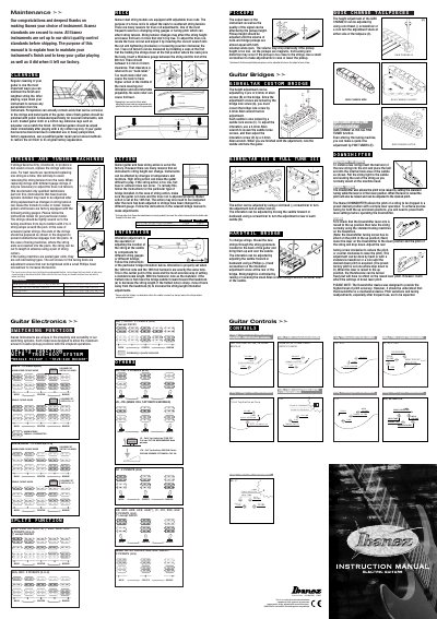 Ibanez Guitar Accessories Installation and Maintenance Guide