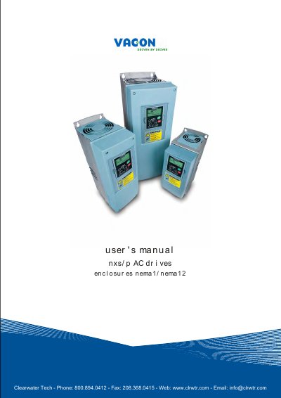 Vacon NXS/P AC Drives Enclosures User Manual - cover page