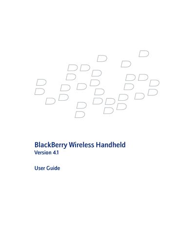 BlackBerry 7285/7290 Wireless Handheld Version 4.1 User Guide - cover page