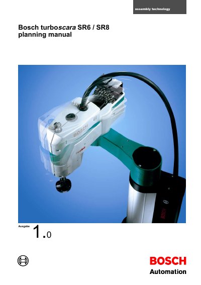 Bosch Turbo Scara SR6 SR8 Planning Manual - cover page