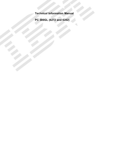 IBM PC 300GL (6272 and 6282) Technical Information Manual - cover page