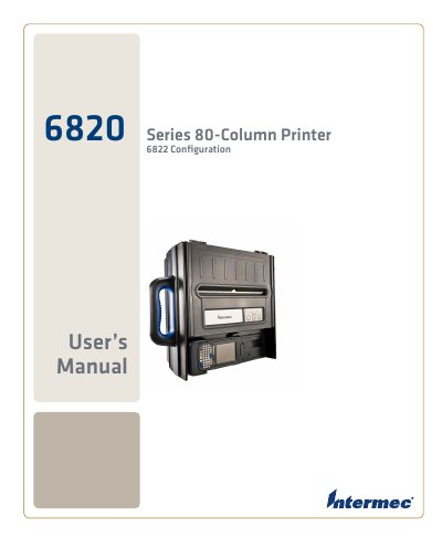Intermec 6820 Series 6822 80-Column Printer User Manual - cover page