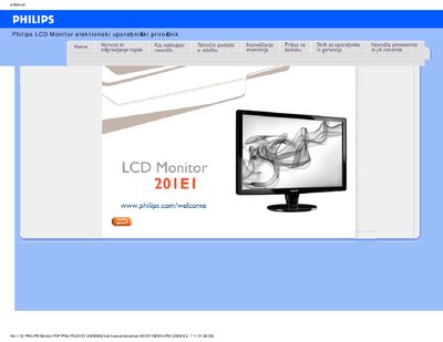 PHILIPS LCD Monitor201EIManual - cover page