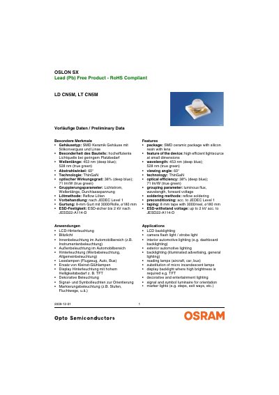 OSRAM LD CN5M / LT CN5M LED Datasheet