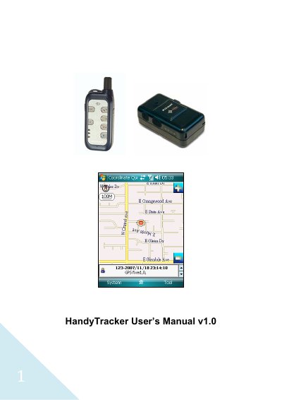 HandyTracker User Manual v1.0 - cover page