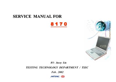 MiTAC 8170 Notebook Maintenance Manual - cover page