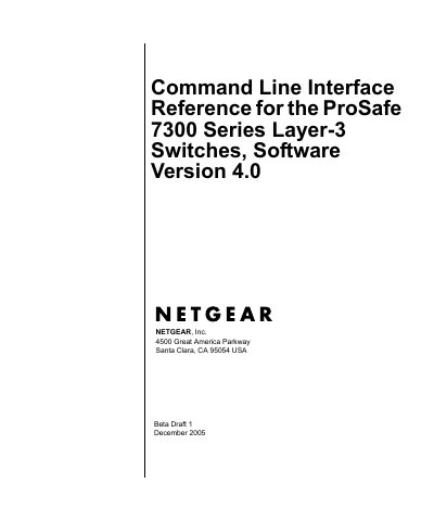 NETGEAR ProSafe 7300 Series Layer-3 Switch Command Line Interface Reference