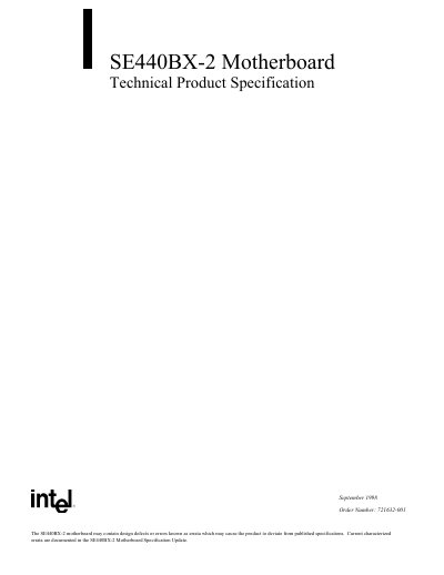 Intel SE440BX-2 Motherboard Technical Product Specification