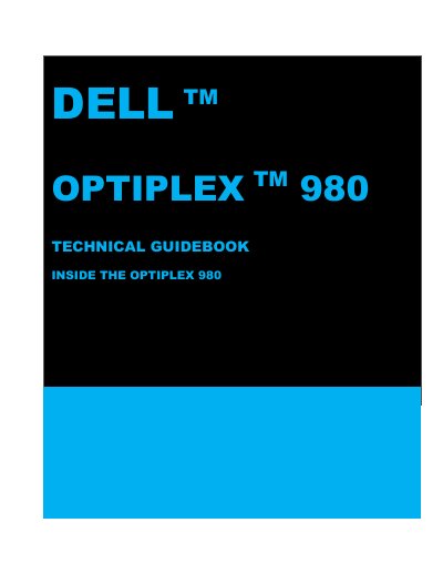 Dell OptiPlex 980 Service Manual - cover page