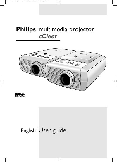Philips cClear XP Multimedia Projector User Guide - cover page