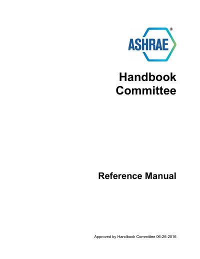 ASHRAE Handbook Reference Manual - cover page
