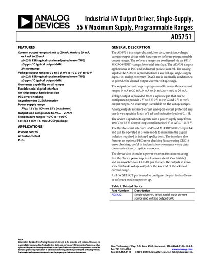 Analog Devices AD5751 Datasheet