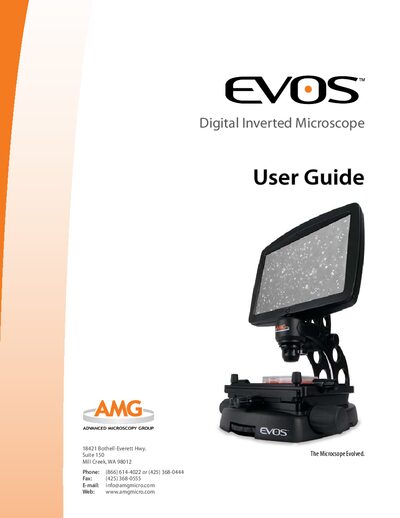 Advanced Microscopy Group eVos Digital Inverted Microscope User Guide - cover page