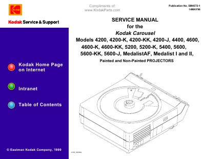 Kodak Carousel Projector Service Manual - cover page