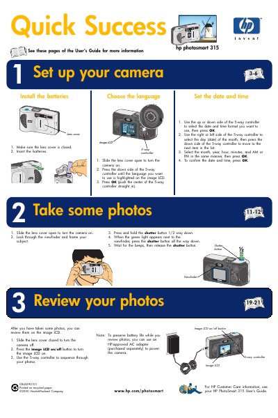 HP Photosmart 315 Quick Start Guide