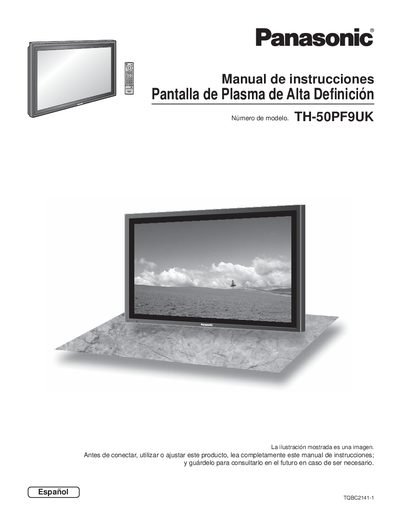Panasonic TH-50PF9UK Plasma Display User Manual - cover page