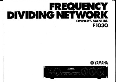 Yamaha F1030 Frequency Dividing Network Owner's Manual - cover page