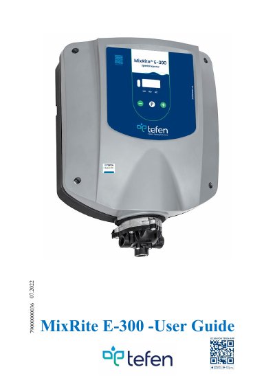 MixRite E-300 Fertilizer Pump User Guide - cover page