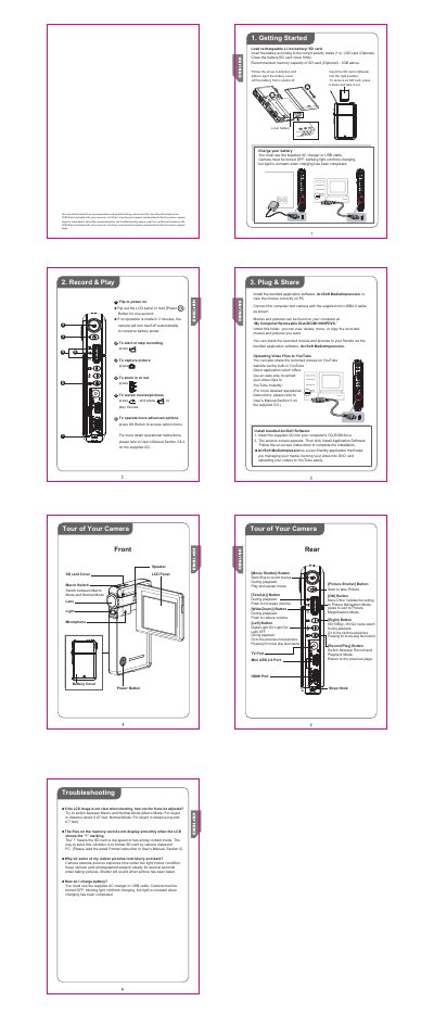 HP V5040u Digital Camcorder Quick Start Guide