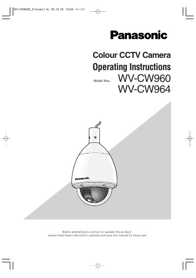 Panasonic WV-CW960 / WV-CW964 Colour CCTV Camera User Manual