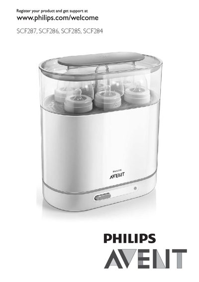 Philips SCF287 SCF286 SCF285 SCF284 Steam Steriliser User Manual - cover page