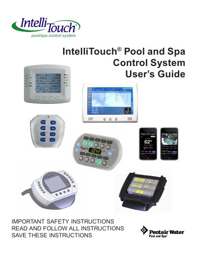 Pentair IntelliTouch Pool and Spa Control System User's Guide - cover page