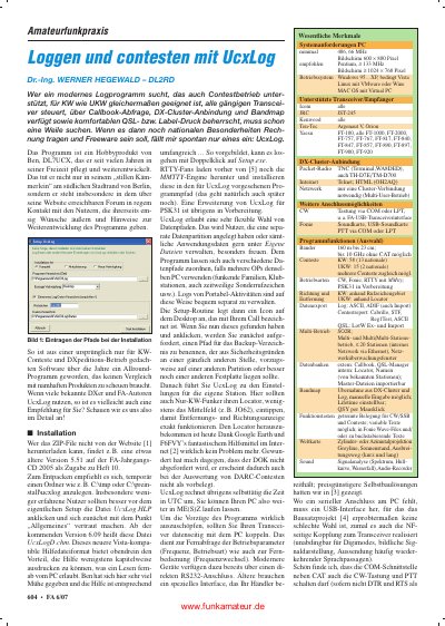 UcxLog Amateur Radio Logging Software User Guide