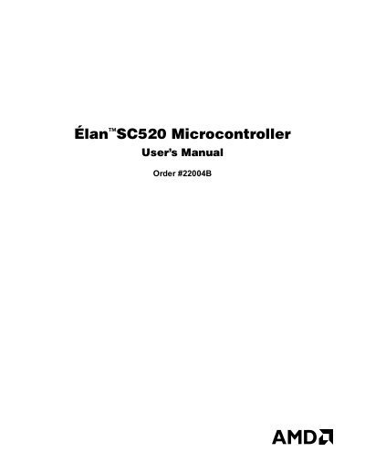 AMD Élan SC520 Microcontroller User's Manual - cover page