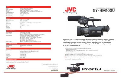 JVC GY-HM100U Camcorder User Manual - cover page