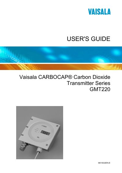 Vaisala GMT220 User Manual