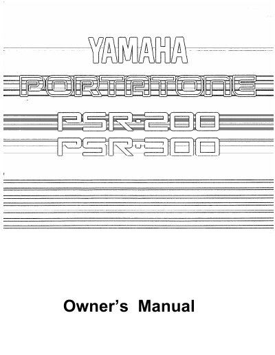 Yamaha PSR-200/PSR-300 Owner's Manual - cover page