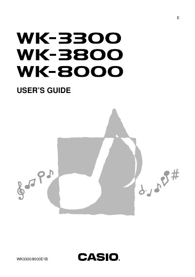 Casio WK-3300/WK-3800/WK-8000 User Manual - cover page
