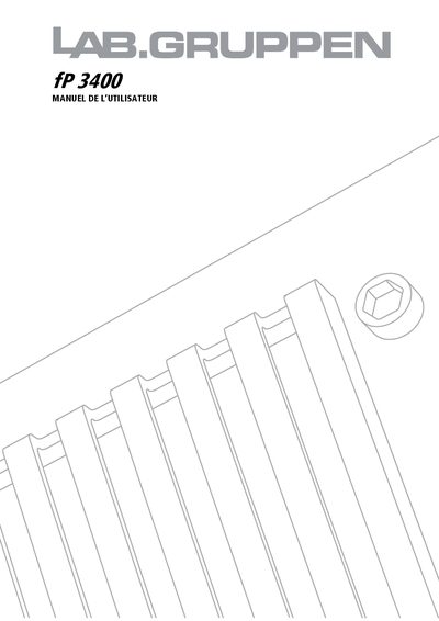 Lab.gruppen fP 3400 Power Amplifier User Manual - cover page