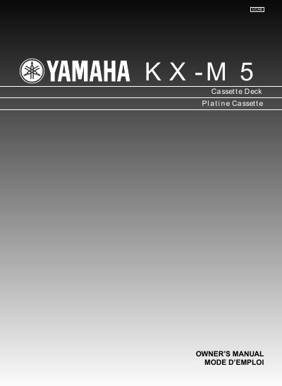 Yamaha KX-M5 Cassette Deck Owner's Manual - cover page