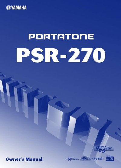 Yamaha PSR-270 Portable Keyboard User Manual - cover page