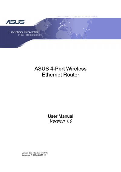 ASUS 4-Port Wireless Ethernet Router User Manual