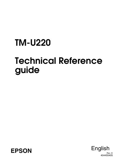 EPSON TM-U220 Technical Reference Guide