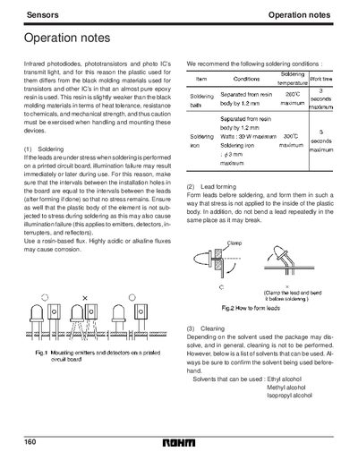 ROHM Sensors Operation Notes - cover page