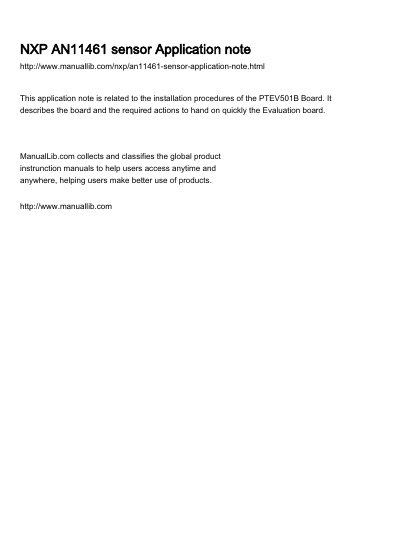 NXP AN11461 PTEV501B Quick Startup Guide - cover page