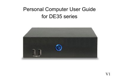 AOpen DE35 Series Personal Computer User Guide - cover page