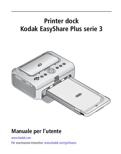 Kodak EasyShare Plus Series 3 Printer Dock User Manual - cover page