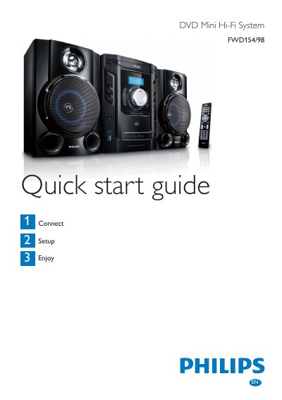 Philips FWD154/98 DVD Mini Hi-Fi System Quick Start Guide - cover page