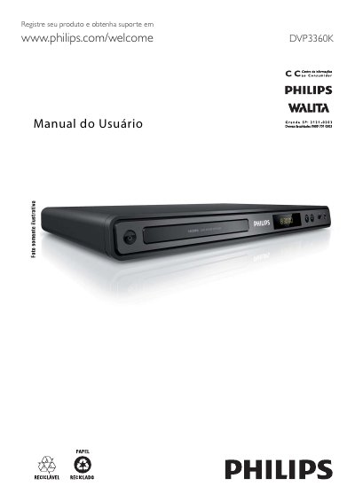 Philips DVP3360K DVD Player User Manual