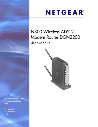 N300 Wireless ADSL2+ Modem Router DGN2200 user manual