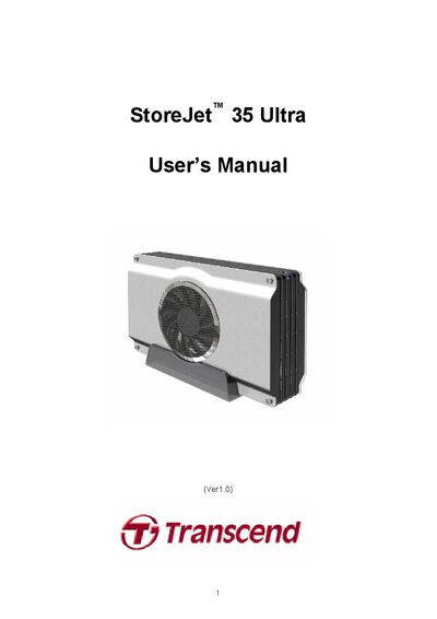 Transcend StoreJet 35 Ultra User Manual